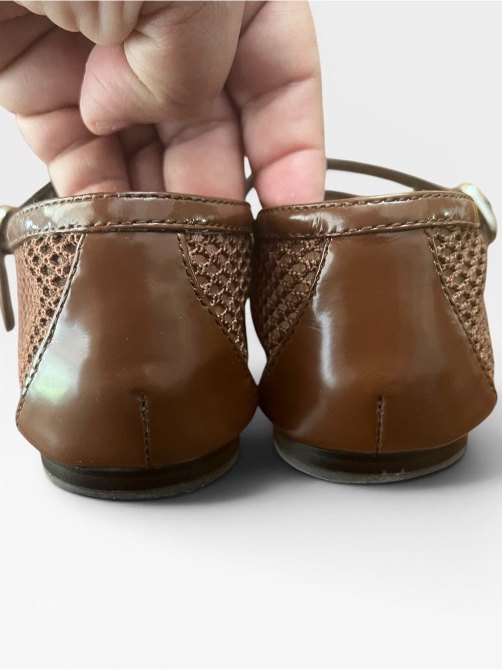 Dolce Vita Rodni Woven Mary Jane Flats Size 7 Brown Mesh Square Toe - Picture 3 of 7
